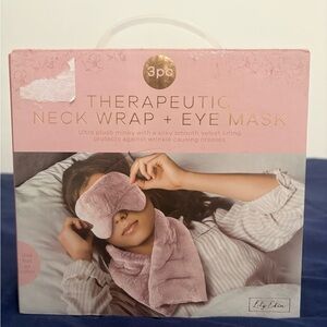 Therapeutic Neck Wrap + Eye Mask - Mauve Pink Plush